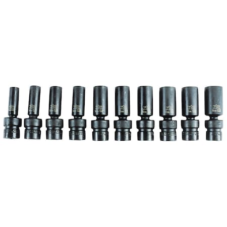 K-Tool International Metrc Flx Impct Socket Set, 3/8"Dr, 10pcs. KTI-37400